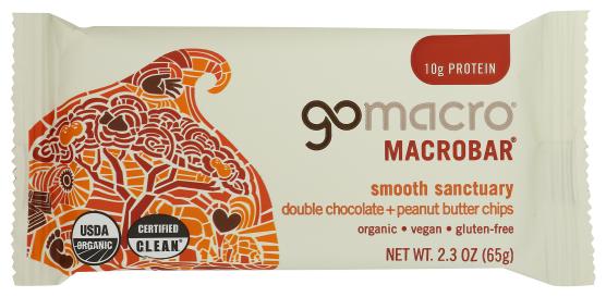 Organic Gluten-free Vegan Double Chocolate Peanut Butter Chips Protein Macrobar 2.3 Oz