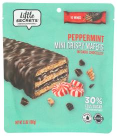 Peppermint Dark Chocolate Mini Crispy Wafers 3.5 Oz