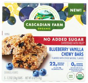 Organic No Added Sugar Blueberry Vanilla Granola Bars 6 Oz