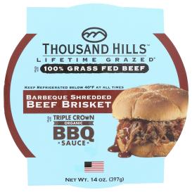 Regenerative 100% Grassfed Beef Bbq Shredded Brisket (gold) 14 Oz