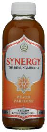 Organic Peach Paradise Synergy Kombucha 16 Oz