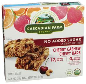 Organic No Added Sugar Cherry Cashew Granola Bars 6 Oz
