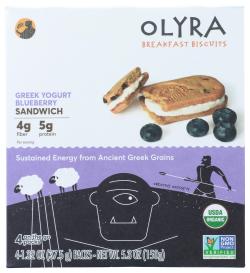 Organic Greek Yogurt Blueberry Sandwich Breakfast Biscuits 5.3 Oz