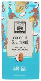 Fair Trade Coconut & Almond 48% Milk Chocolate Bar 3 Oz