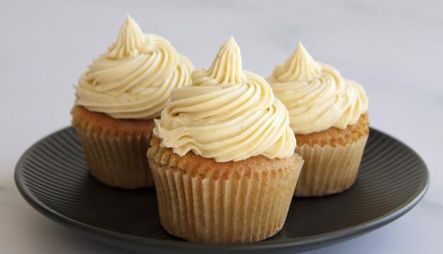 Gluten-Free Vanilla Cupcakes with Coffee-Flavored Frosting