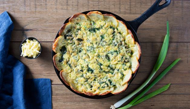 Spinach Potato-Crust Quiche