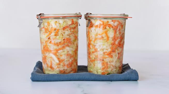 Simple Cabbage and Carrot Sauerkraut