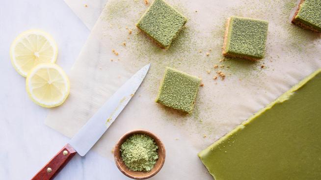 Ice-Box Matcha Lemon Bars