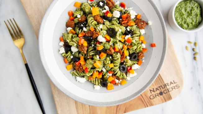 Natural Grocers Spicy Spanish Pesto Pasta Salad 